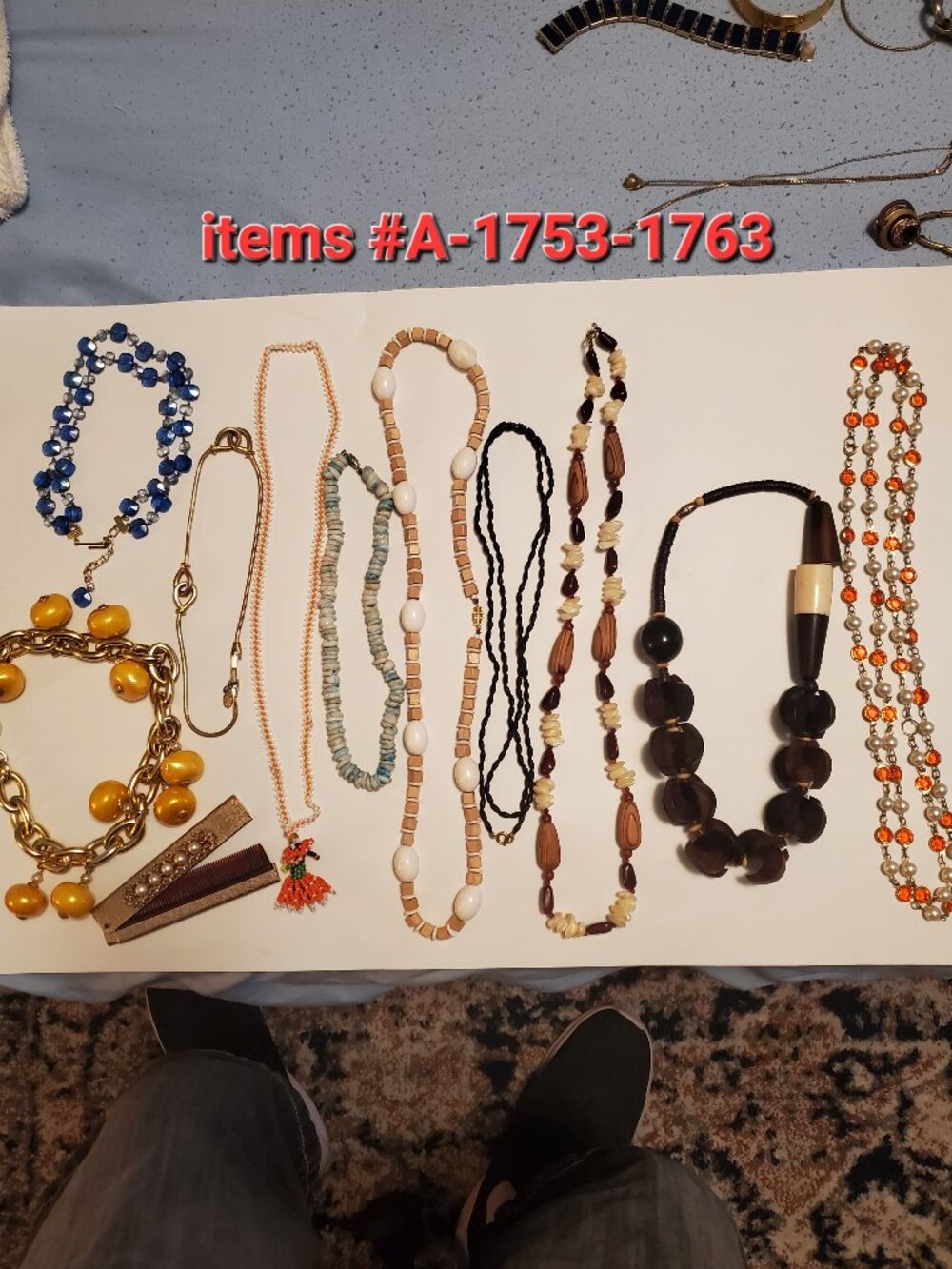10 Necklaces & 1 comb. items # A-1753-1763, wt . did not measured !